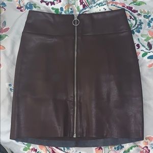 NWT EXPRESS maroon leather skirt